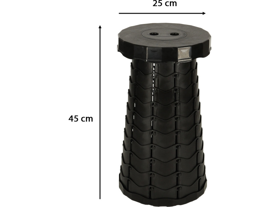 Skladacia kempingová stolička - čierna