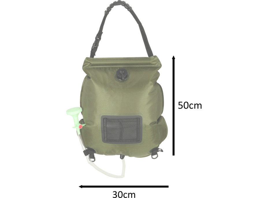 Solárna kempingová sprcha 20L XXL s teplomerom