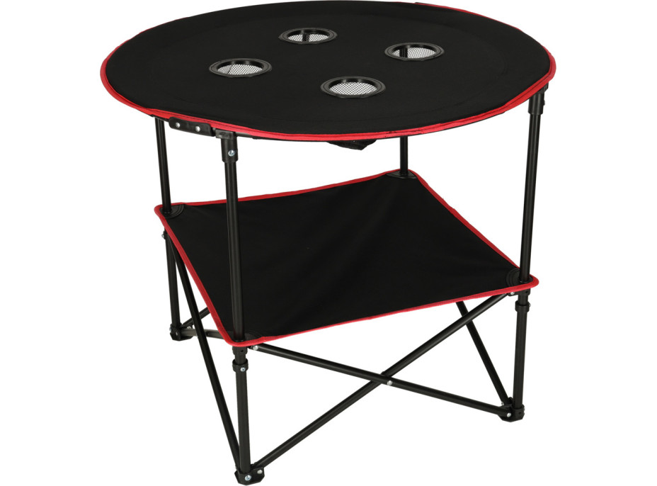 Cestovný skladací stolík 72 cm s krytom - čierny