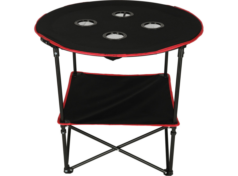 Cestovný skladací stolík 72 cm s krytom - čierny