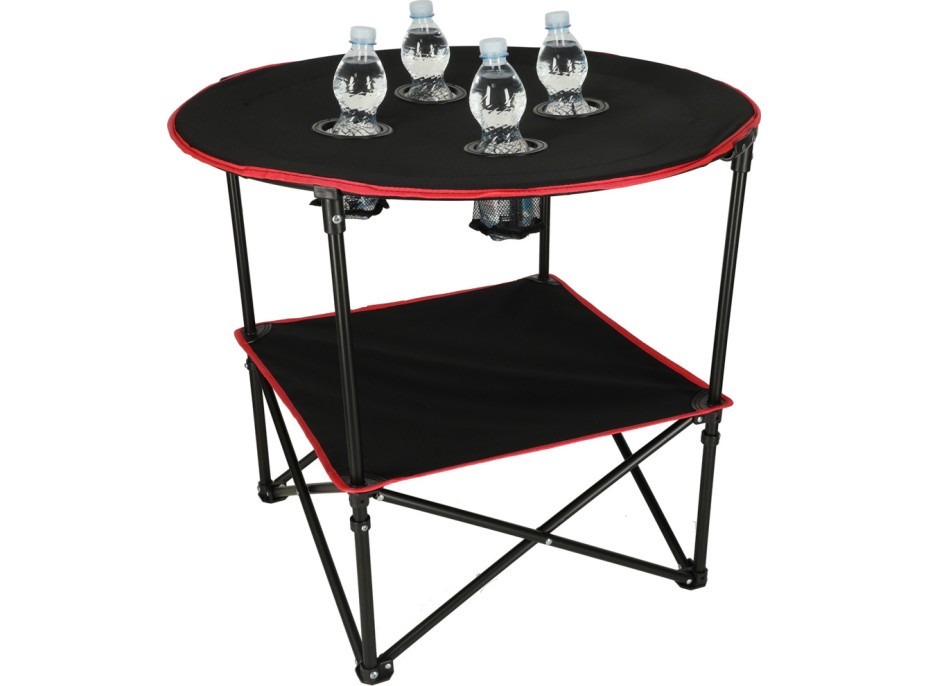 Cestovný skladací stolík 72 cm s krytom - čierny
