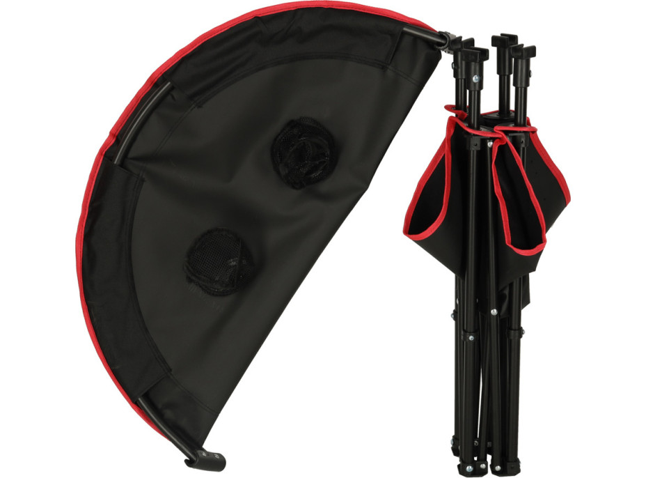 Cestovný skladací stolík 72 cm s krytom - čierny