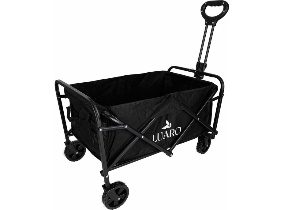 Skladací plážový prepravný vozík LUARO - čierny