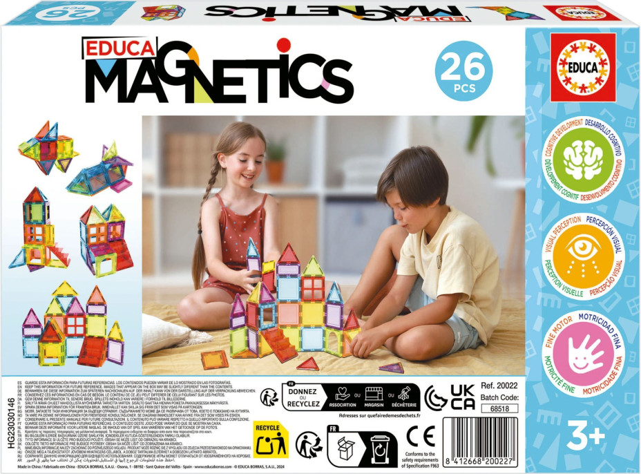 EDUCA Magnetická stavebnica Magnetics 26 dielikov