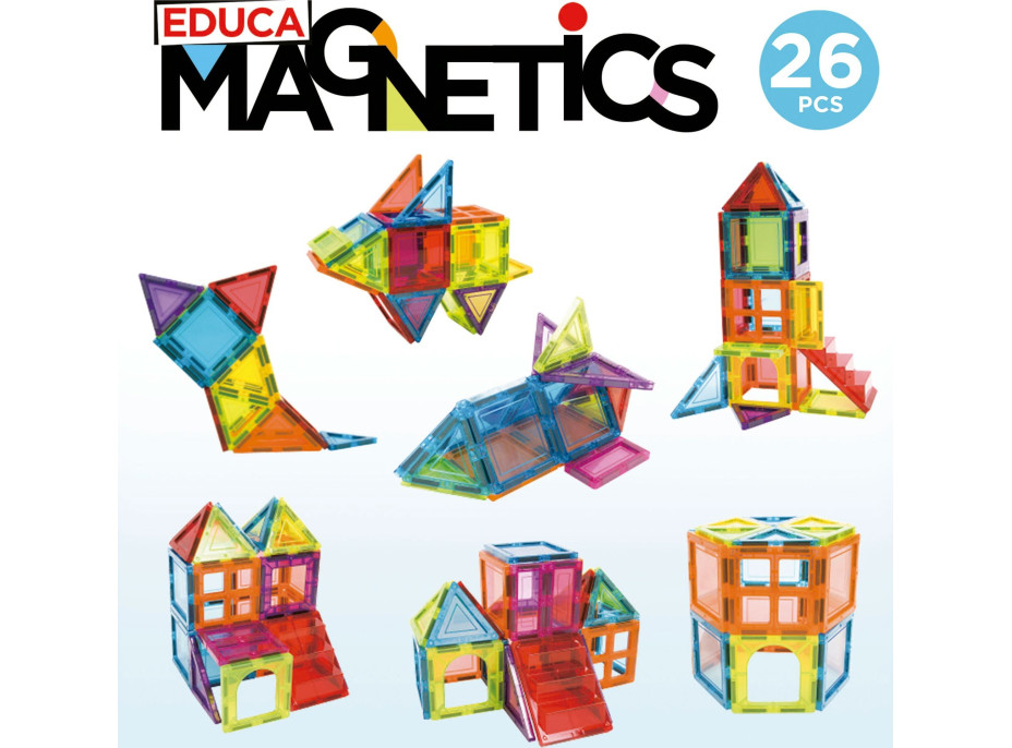 EDUCA Magnetická stavebnica Magnetics 26 dielikov