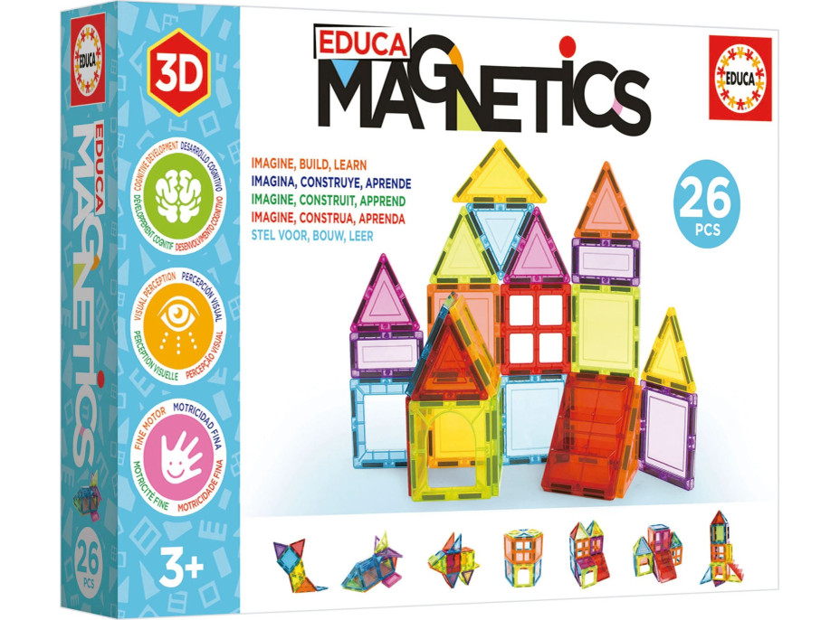EDUCA Magnetická stavebnica Magnetics 26 dielikov