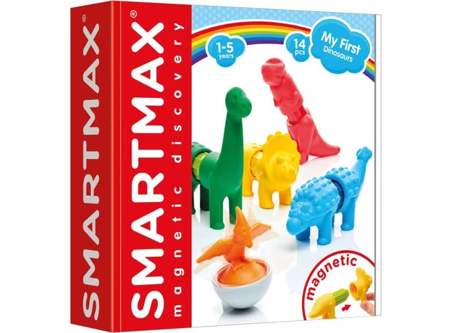 SMARTMAX Magnetická stavebnica Moji prví dinosaury 14 dielikov