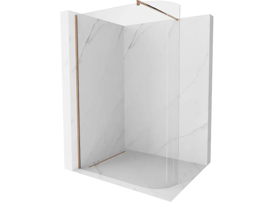 Sprchová zástena KIOTO 150 cm - zaguľatená - číra/rose gold
