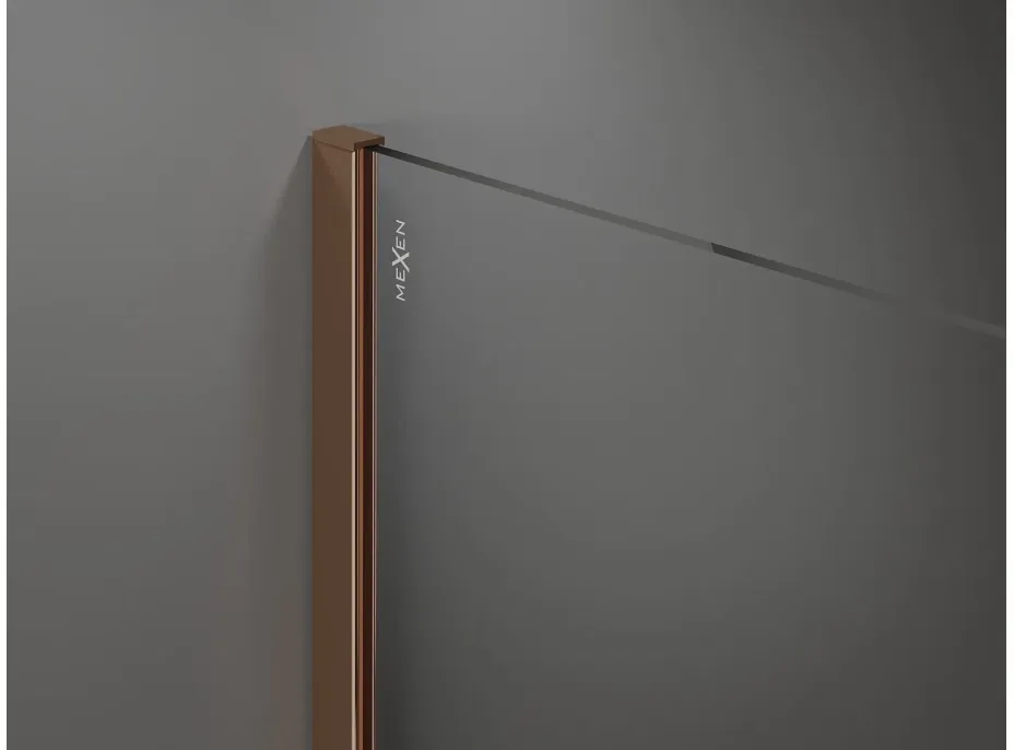 Sprchová zástena KIOTO 150 cm - zaguľatená - číra/rose gold