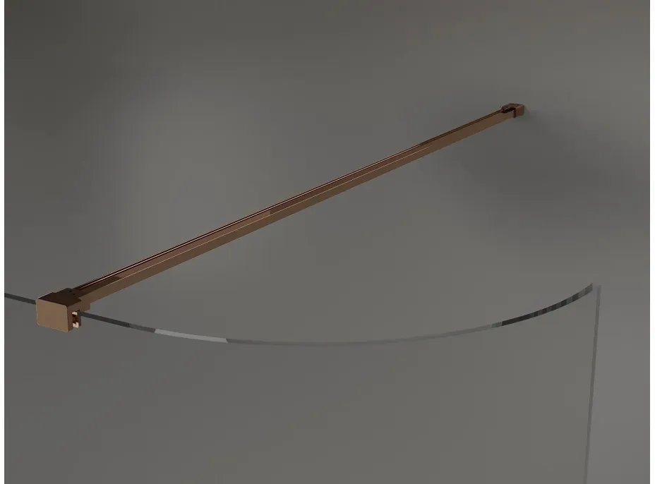 Sprchová zástena KIOTO 150 cm - zaguľatená - číra/rose gold