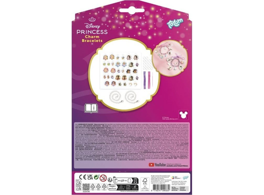 TOTUM Sada náramkov s príveskami Disney Princezné