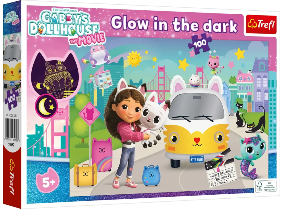 TREFL Svietiace puzzle Gábinin kúzelný domček 100 dielikov