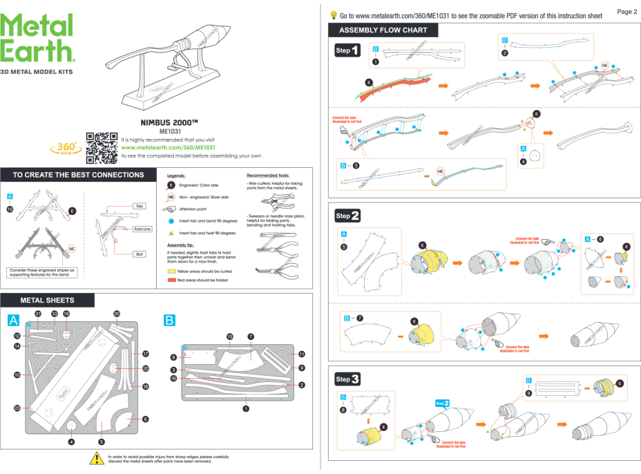 METAL EARTH 3D puzzle Harry Potter: Nimbus 2000