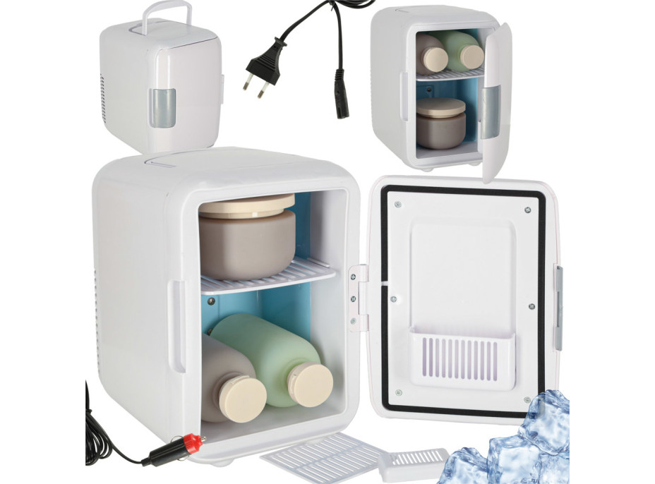 Cestovná elektrická mini chladnička do auta 2v1 4L - biela