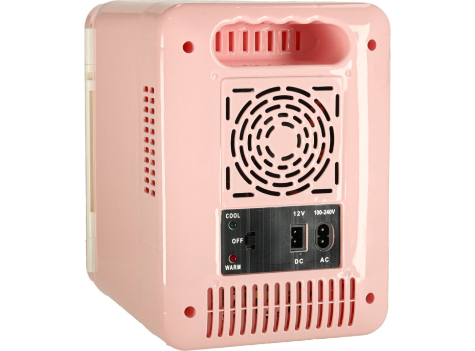 Cestovná elektrická mini chladnička do auta 2v1 4L - ružová