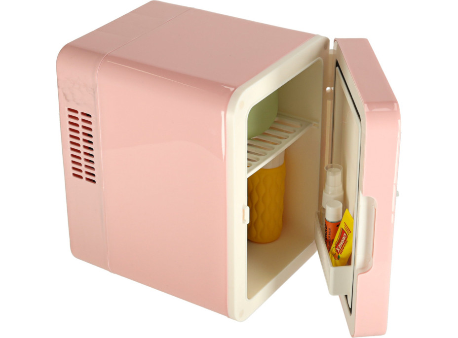 Cestovná elektrická mini chladnička do auta 2v1 4L - ružová