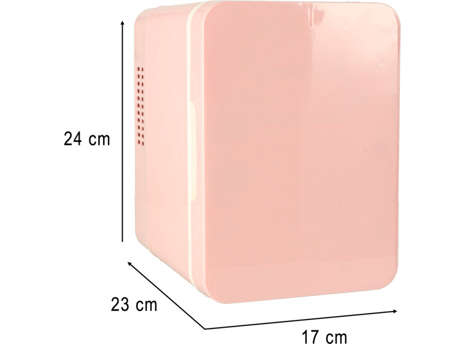Cestovná elektrická mini chladnička do auta 2v1 4L - ružová