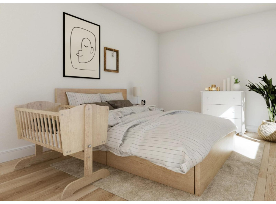 Detská kolíska SWEET DREAM 90x40 cm - PRÍRODNÁ BOROVICA