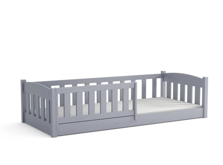 Detská Montessori posteľ z masívu borovice BEN - 200x90 cm - ŠEDÁ