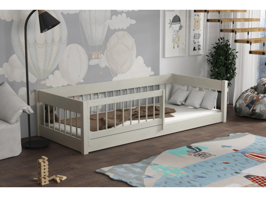 Detská Montessori posteľ z masívu borovice LITTLE LUNARI - 200x90 cm - KAŠMÍROVÁ