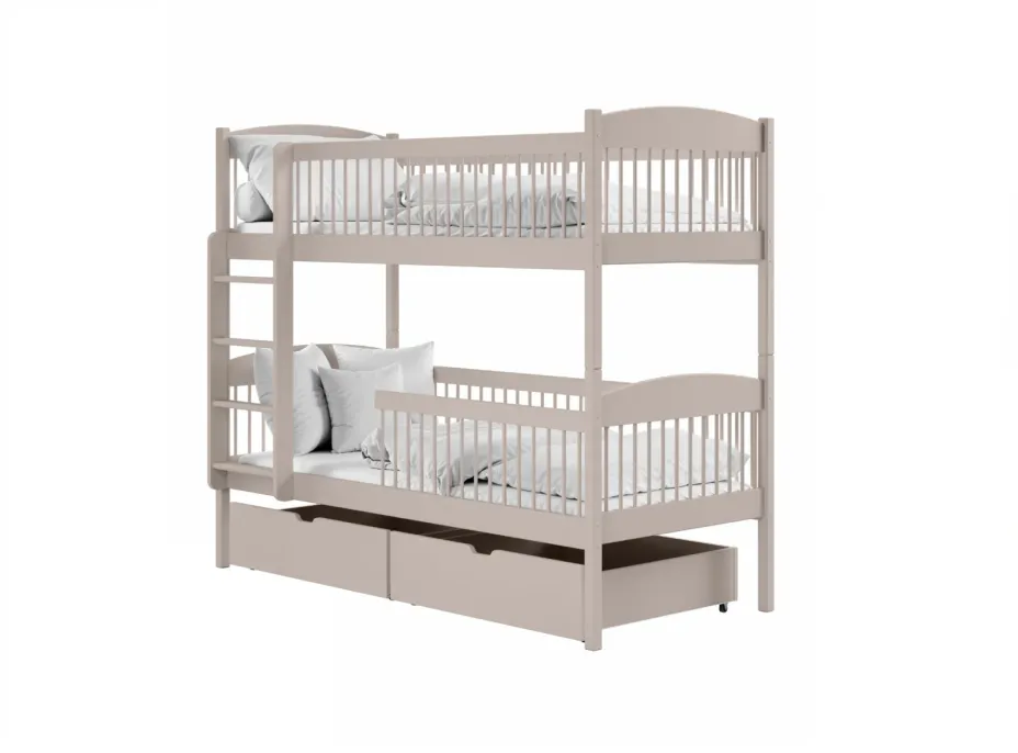 Detská poschodová posteľ z masívu so šuplíkmi ILONA - 200x90 cm - KAŠMÍROVÁ