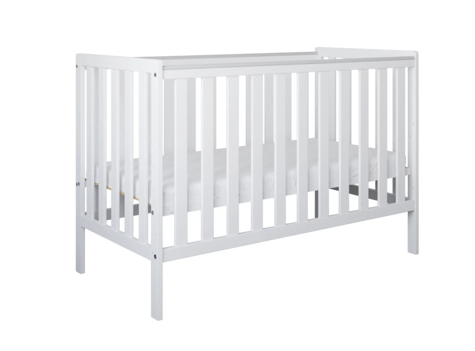 Detská postieľka so šuplíkom LITTLE BAMBI 120x60 cm - BIELA