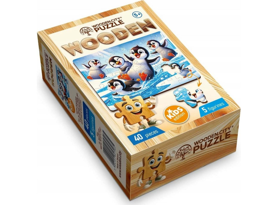 WOODEN CITY Drevené puzzle Veselí tučniaci 40 dielikov