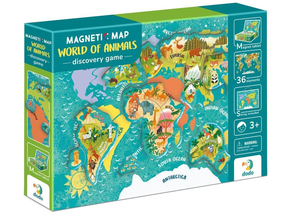 DODO Magnetická hra - Mapa sveta so zvieratami