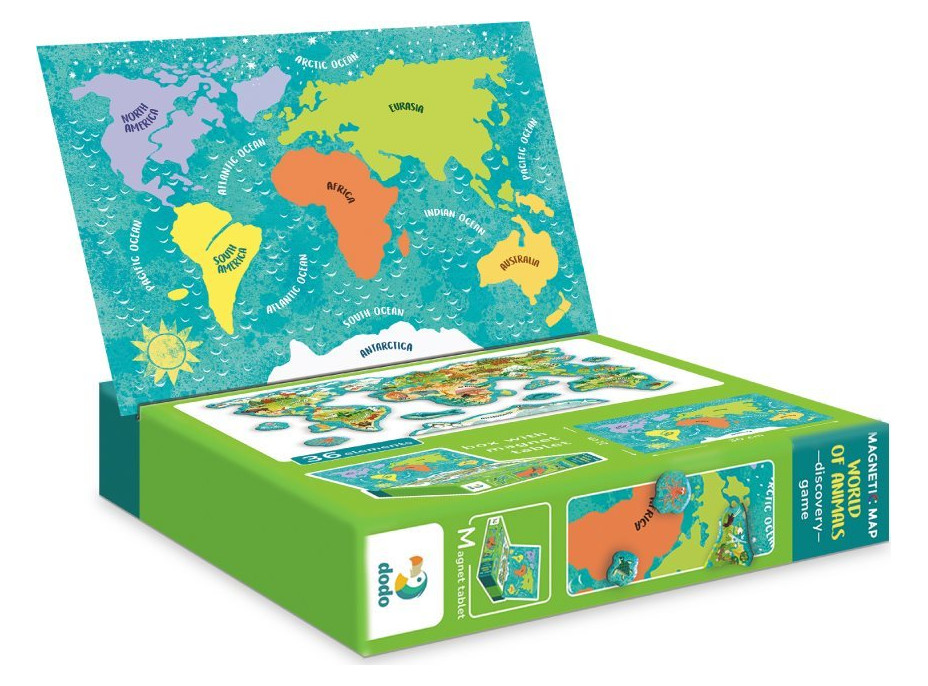 DODO Magnetická hra - Mapa sveta so zvieratami