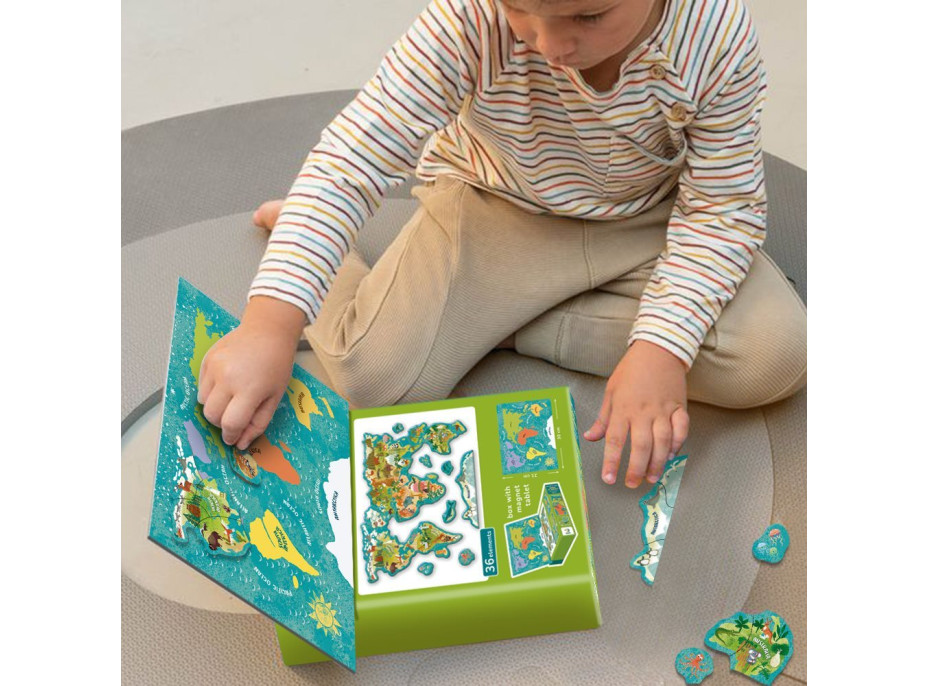 DODO Magnetická hra - Mapa sveta so zvieratami