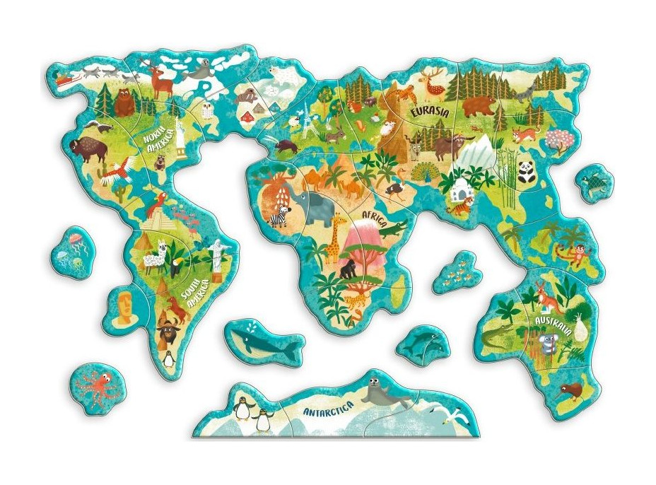 DODO Magnetická hra - Mapa sveta so zvieratami