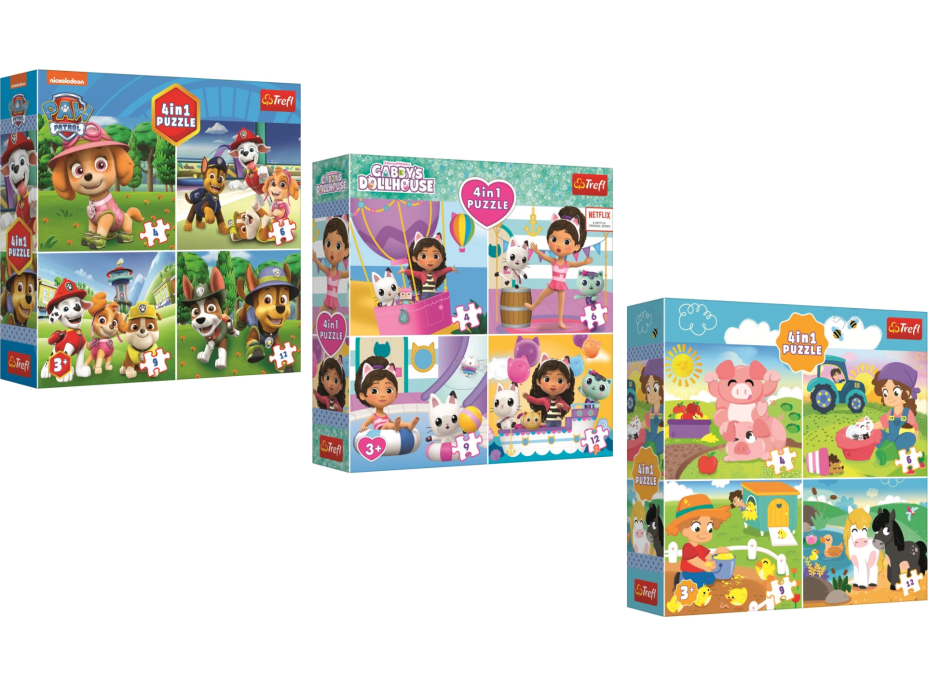 TREFL Puzzle sada 4v1 (4,6,9,12 dielikov)