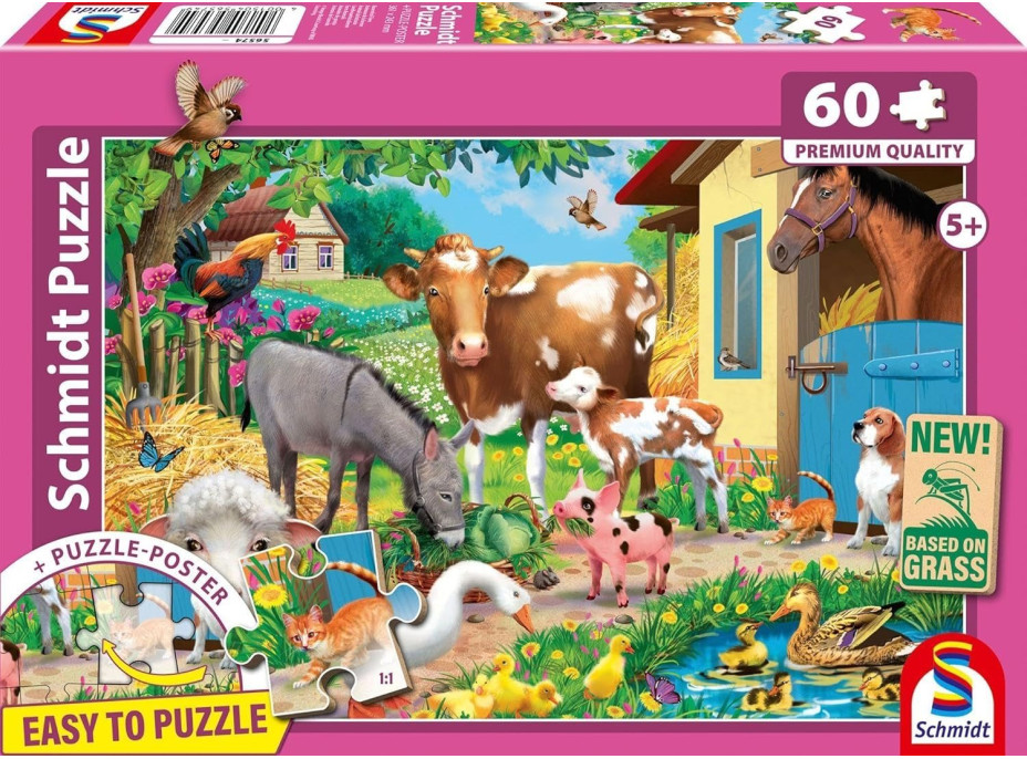 SCHMIDT Puzzle Zvieratá na farme 60 dielikov