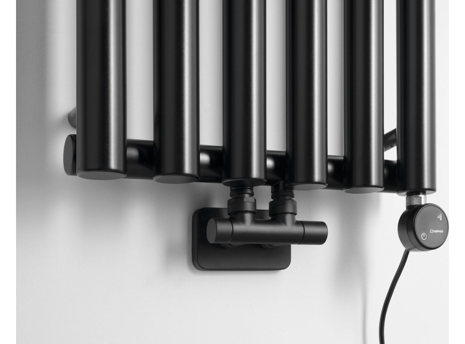 Sapho PILON vykurovacie teleso 418x1800mm, so šiestimi háčikmi pre uterák, čierna mat IZ132T