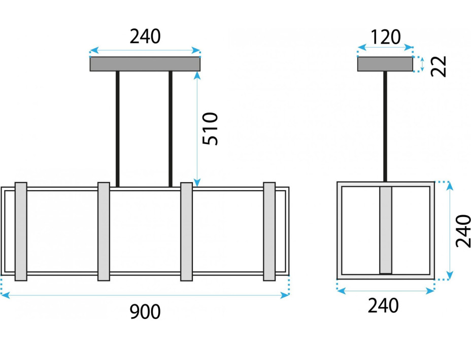Stropné svietidlo WOODCAGE 4 - drevo