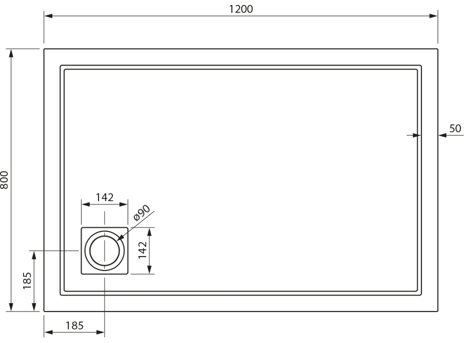 Gelco XENA sprchová vanička z liateho mramoru, obdĺžnik 120x80cm, biela HX12080