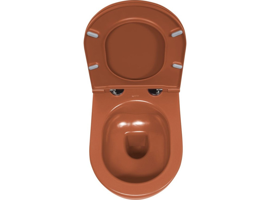 Isvea INFINITY závesná WC misa, Rimless, 36, 5x53cm, terracotta 10NF02005-2U