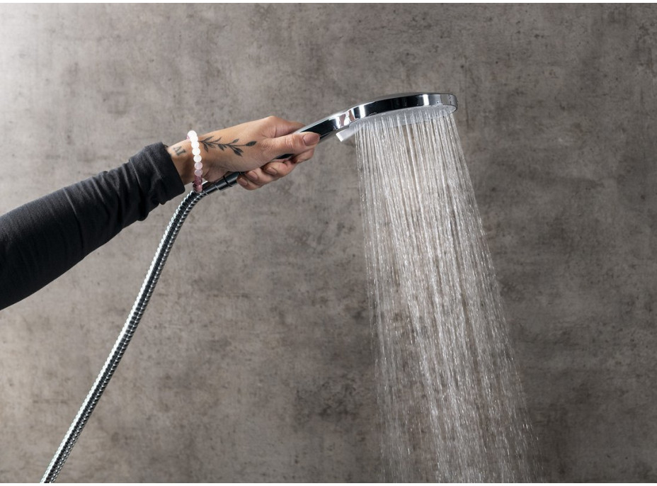 Sapho Ručná masážna sprcha, 3 režimy sprchovania, silikón trysky, priemer 120mm, ABS/svetlé zlato mat SK879GBL