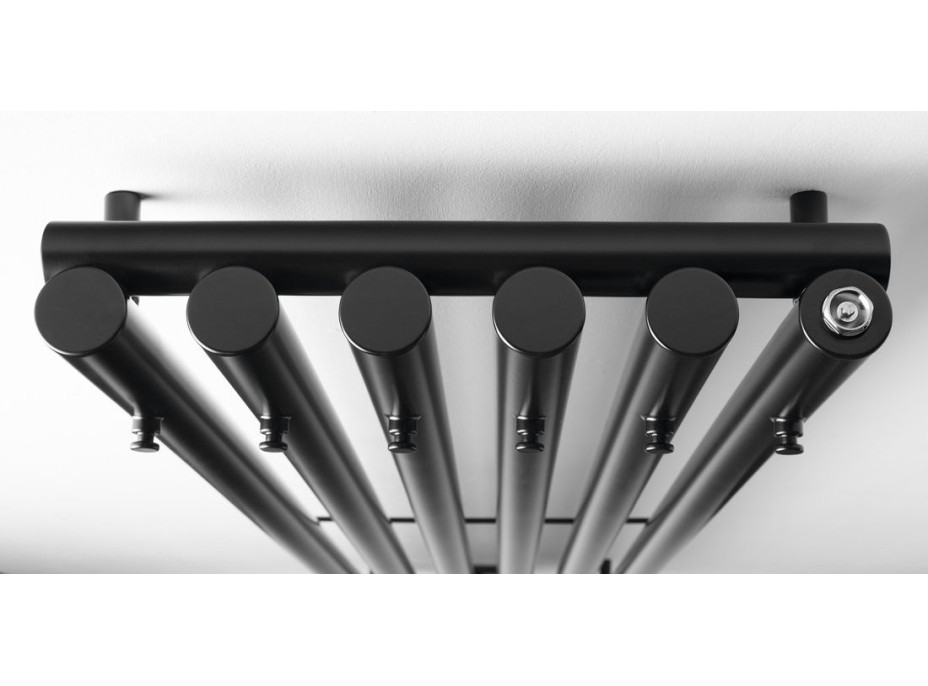 Sapho PILON vykurovacie teleso 418x1800mm, so šiestimi háčikmi pre uterák, čierna mat IZ132T