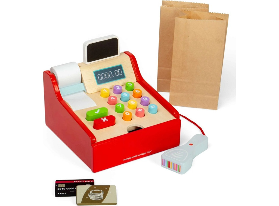 Bigjigs Toys Detská drevená pokladňa