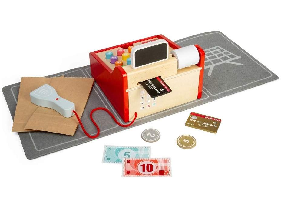 Bigjigs Toys Detská drevená pokladňa