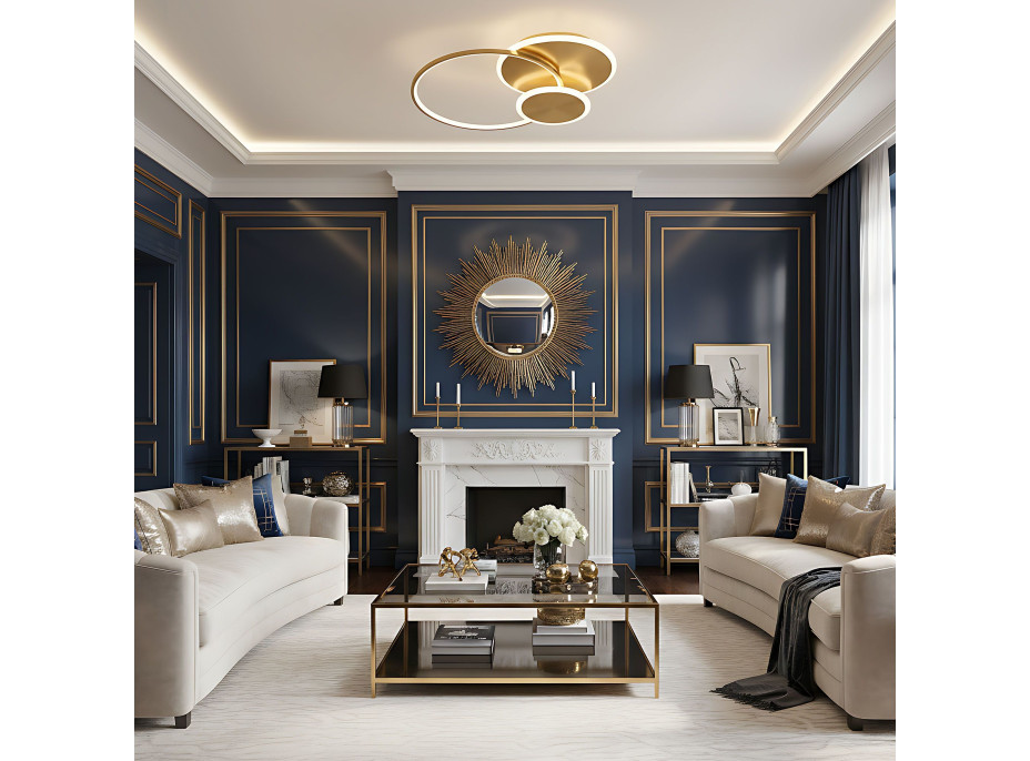 Stropné LED svietidlo ECLIPSE - 60W - zlaté + ovládač