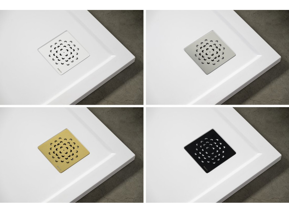 Gelco XENA sprchová vanička z liateho mramoru, štvorec 90x90cm, biela HX009