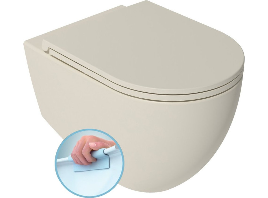 Isvea INFINITY závesná WC misa, Rimless, 36, 5x53cm, ivory 10NF02005-2K