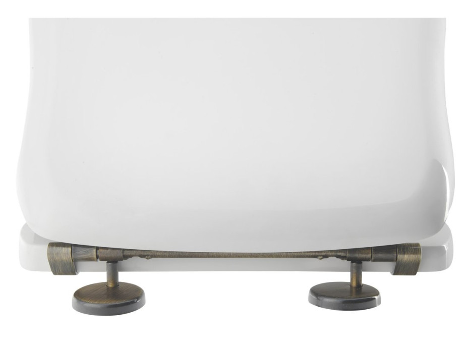 Kerasan RETRO WC sedátko Soft Close, biela/bronz 108601N