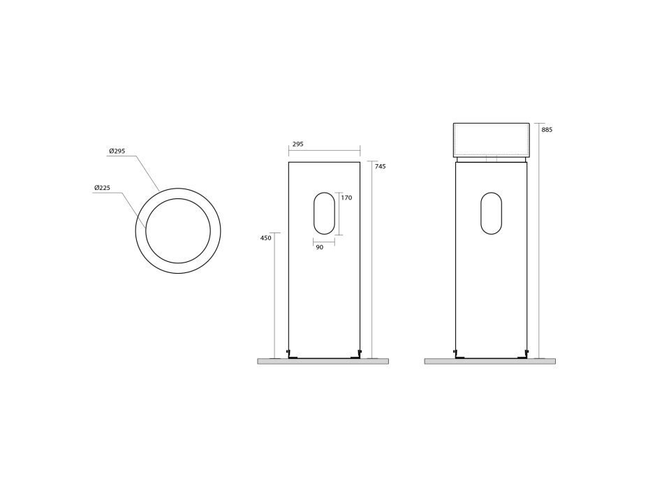 Kerasan OKE keramický podstavec k stene pre umývadlo 554011, verde mat 557011