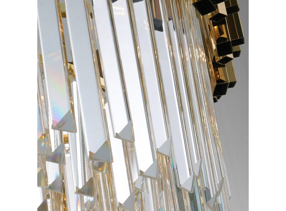 Stropné krištáľové svietidlo ROCK long - 60x30 cm - zlaté