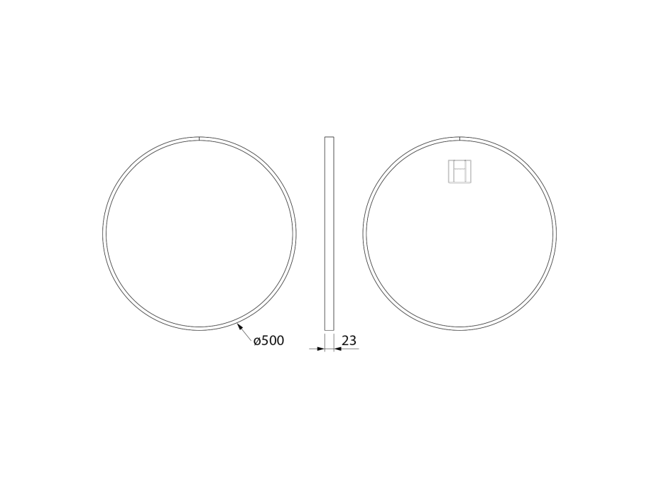 Sapho NOTION SLIM okrúhle zrkadlo v ráme ø 50cm, biela mat NT500W