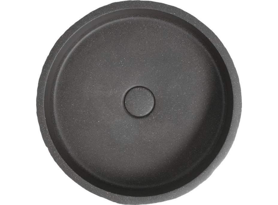 Sapho ISPIR betónové umývadlo vrátane výpuste, 40cm, čierny granit AR476