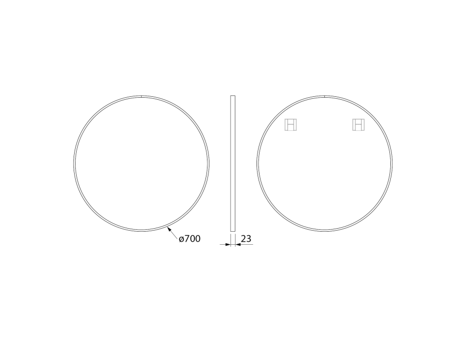 Sapho NOTION SLIM okrúhle zrkadlo v ráme ø 70cm, biela mat NT700W